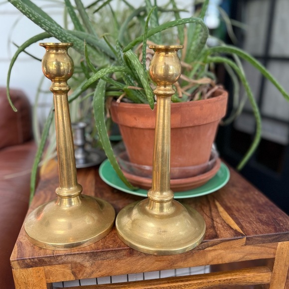 Antique Rostand brass candlestick holders - Picture 3 of 6
